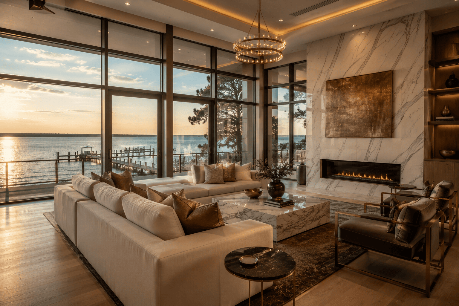 Luxury coastal property in Pensacola with modern architecture and waterfront view